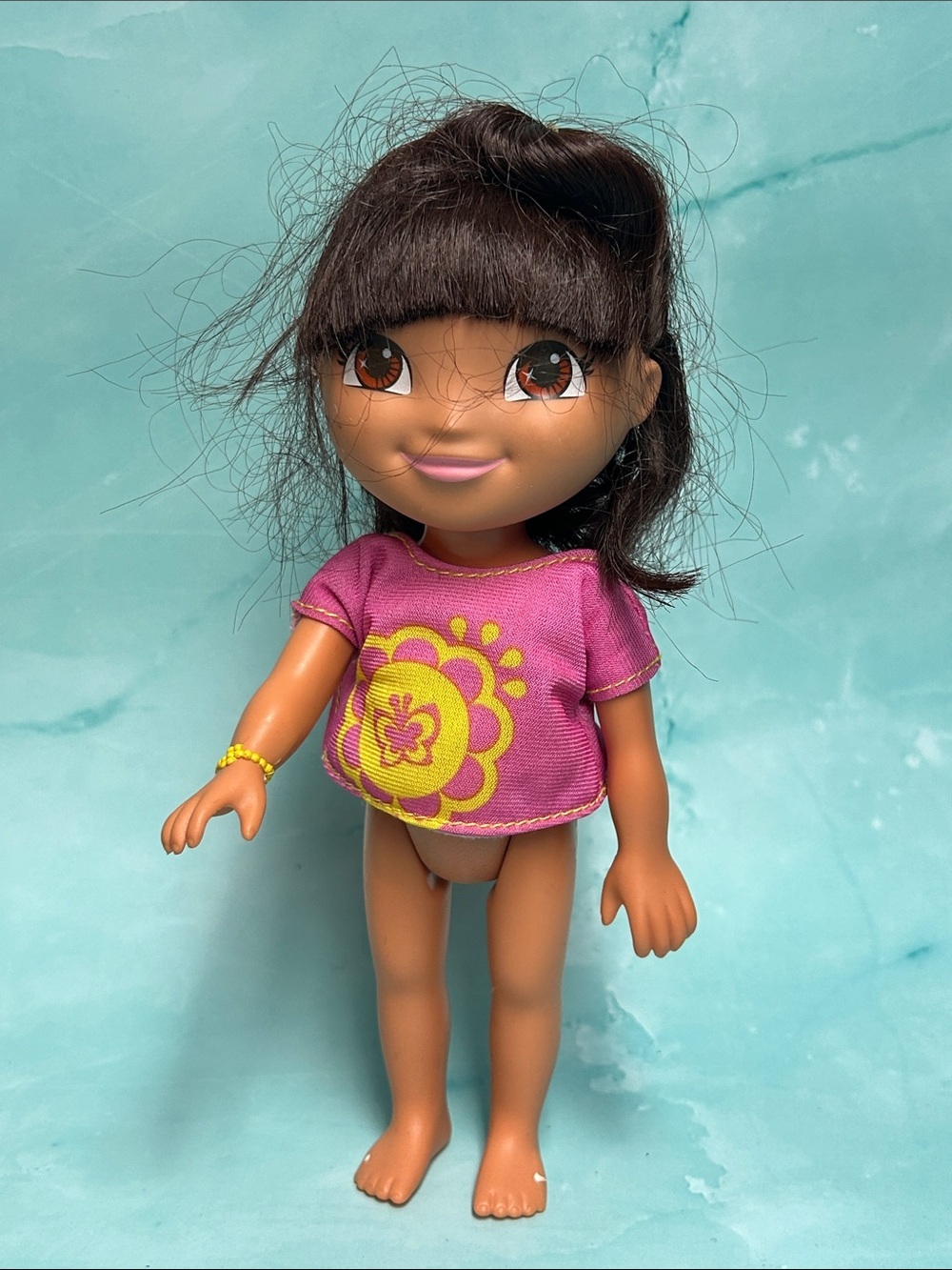 🔥🔥MATTEL VIACOM 2009 DORA THE EXPLORER 8" BRUNETTE DOLL